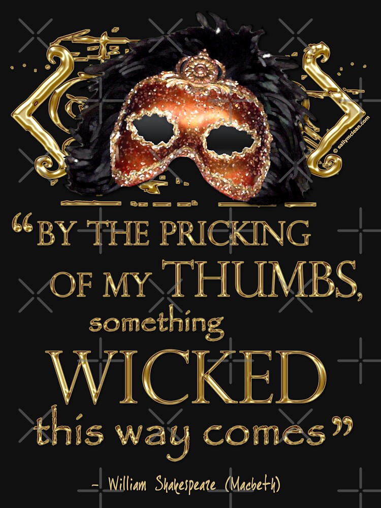 Thumbnail 3 of 3, Fitted T-Shirt, Shakespeare Macbeth "Something Wicked" Quote designed and sold by Styled Vintage.