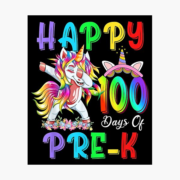 Item preview, Funny Unicorn Happy 100th Day Of Pre K Teacher Kids  designed and sold by wendyy88.