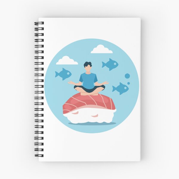 Item preview, Yoga meditating under sea on a sushi japanese food designed and sold by GraphismNinja.