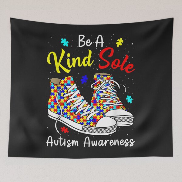 Item preview, Be A Kind Sole Autism Awareness Rainbow Trendy Puzzle Shoes designed and sold by DahlilaJo.