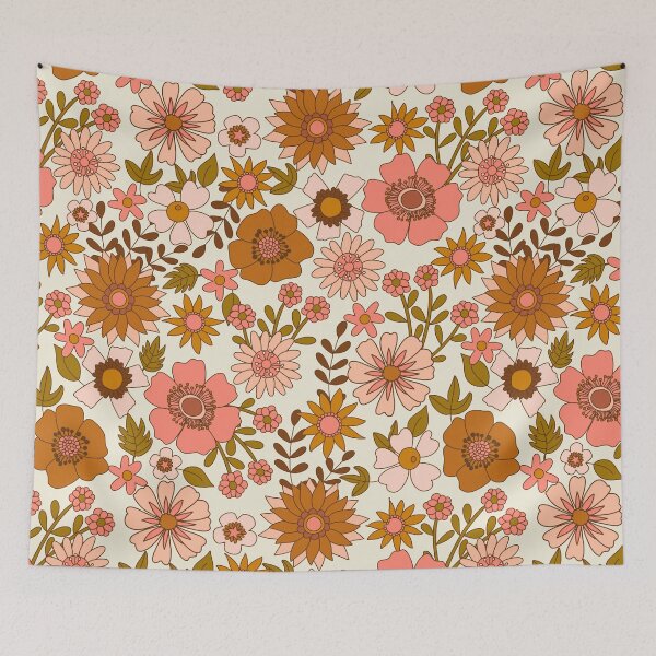 Item preview, Spring Florals Ava- Cream Pink Brown designed and sold by Happy  People Prints.