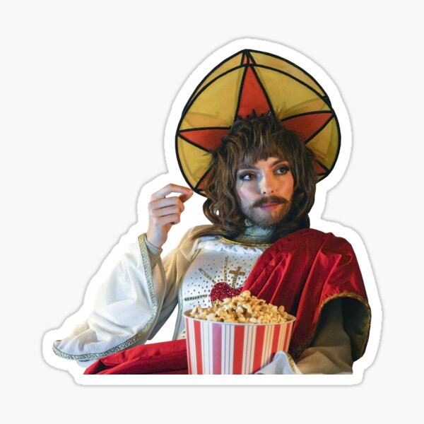 Villanelle Jesus with Pop Corn - Killing Eve Season 4 Transparent Sticker
