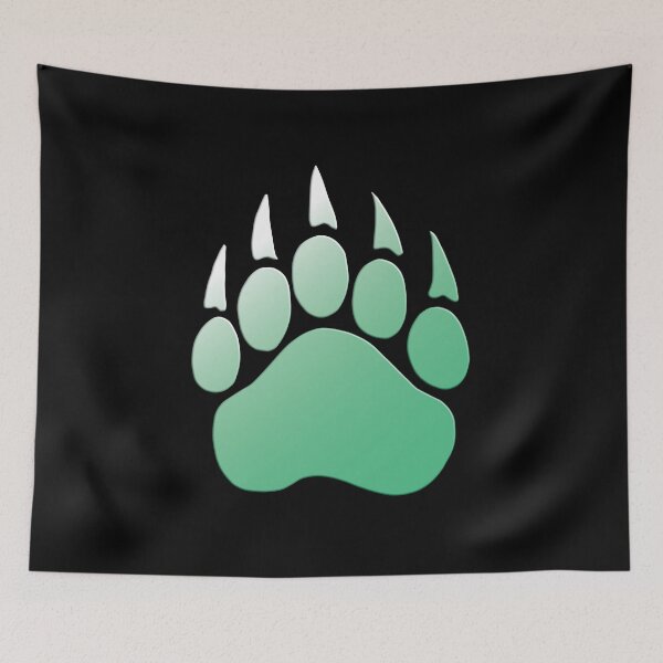 Item preview, Green Bear Paw 3D Effect and Color Gradient designed and sold by geraldineMS.