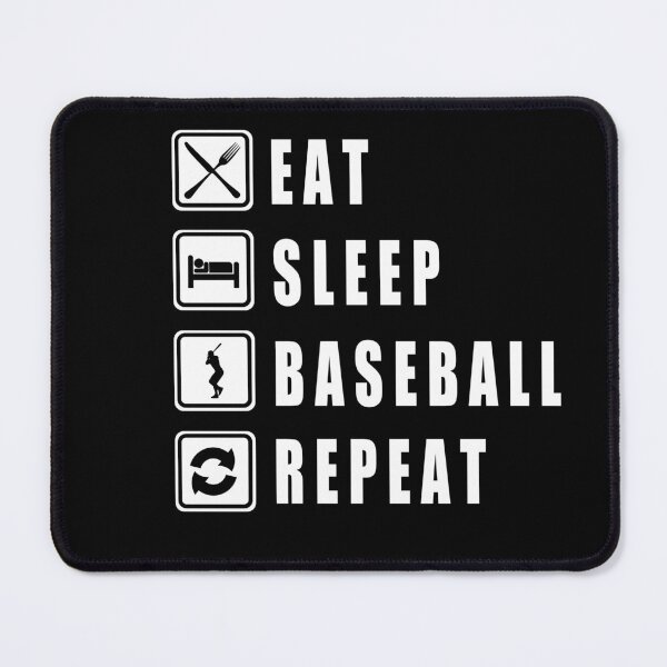 Item preview, EAT SLEEP BASEBALL REPEAT - classic black and white font - awesome designed and sold by vooART.