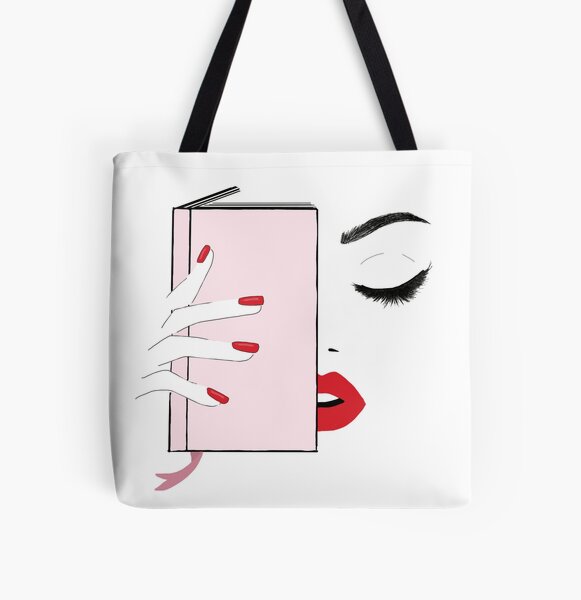Lashes, Lips, Fingertips & a good book Allover-Print Tote Bag
