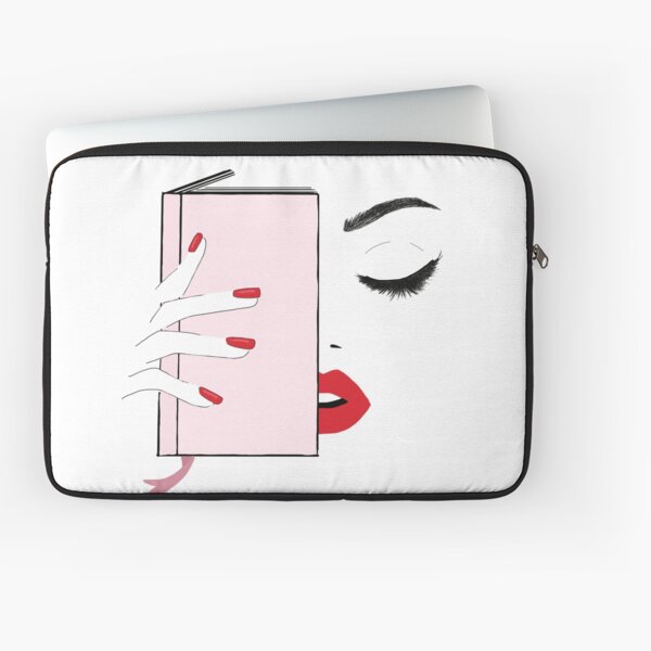 Lashes, Lips, Fingertips & a good book Laptoptasche