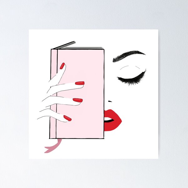 Lashes, Lips, Fingertips & a good book Poster