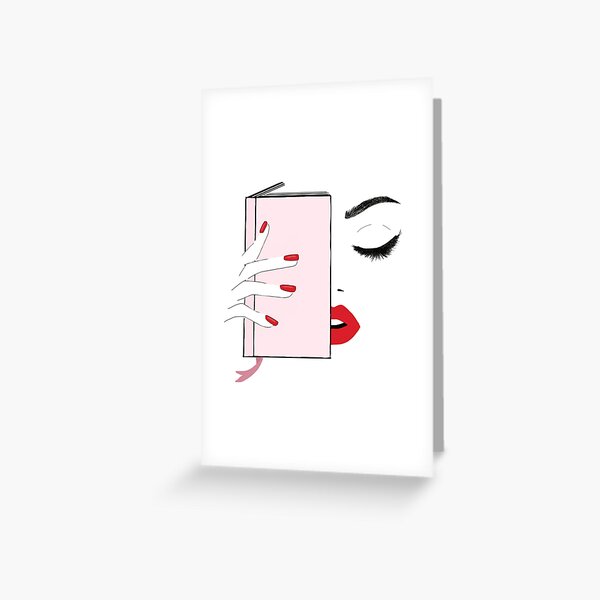 Lashes, Lips, Fingertips & a good book Grußkarte