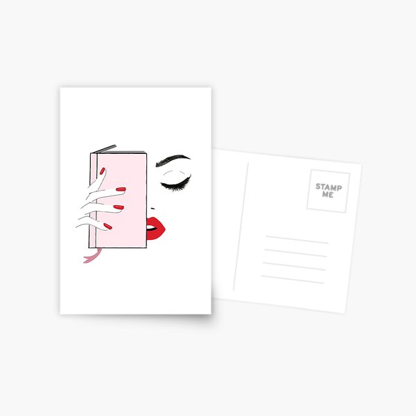 Lashes, Lips, Fingertips & a good book Postkarte