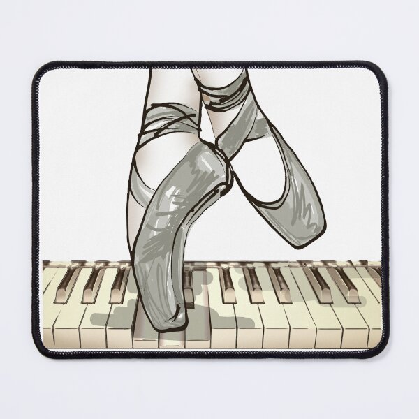 Item preview, On Pointe On Piano - Ballet shoes - Ballerina standing on pointe on piano keys designed and sold by KoolDsignsMUSIC.