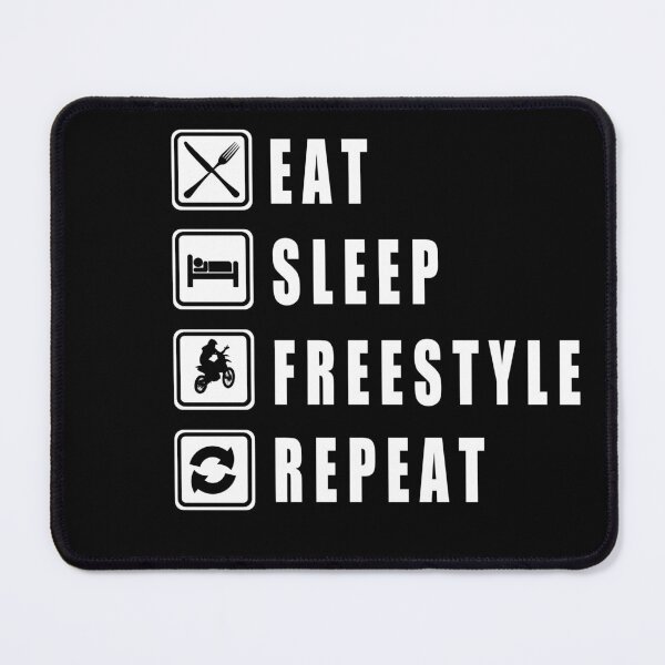 Item preview, EAT SLEEP FREESTYLE REPEAT - classic black and white font - awesome designed and sold by vooART.