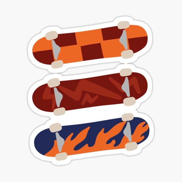 "skateboards" Sticker by TiaAko Redbubble