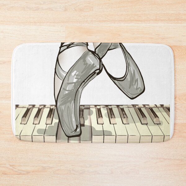 Item preview, On Pointe On Piano - Ballet shoes - Ballerina standing on pointe on piano keys designed and sold by KoolDsignsDANCE.