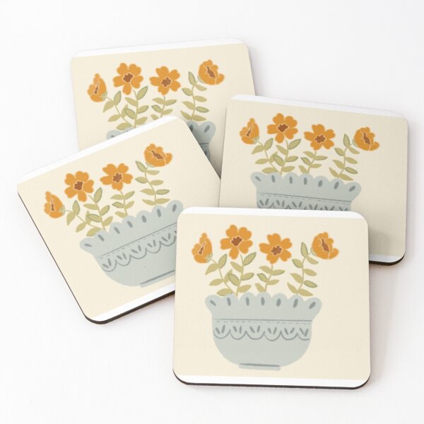 Item preview, Marigold digital illustrated marigold Flower pot designed and sold by livingfictional.