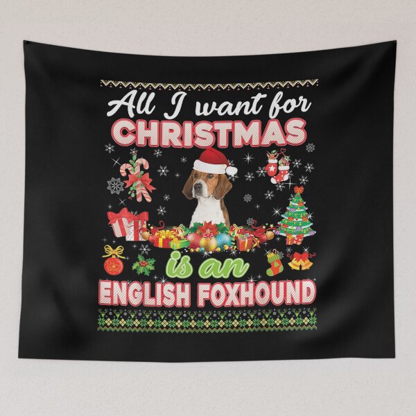 Item preview, All I Want For Christmas Is A English Foxhound Dog Sweater  designed and sold by aprilsav.