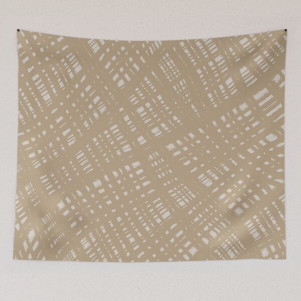 Item preview, Rough Weave Abstract Burlap Painted Pattern in Mushroom Beige Tones designed and sold by kierkegaard.