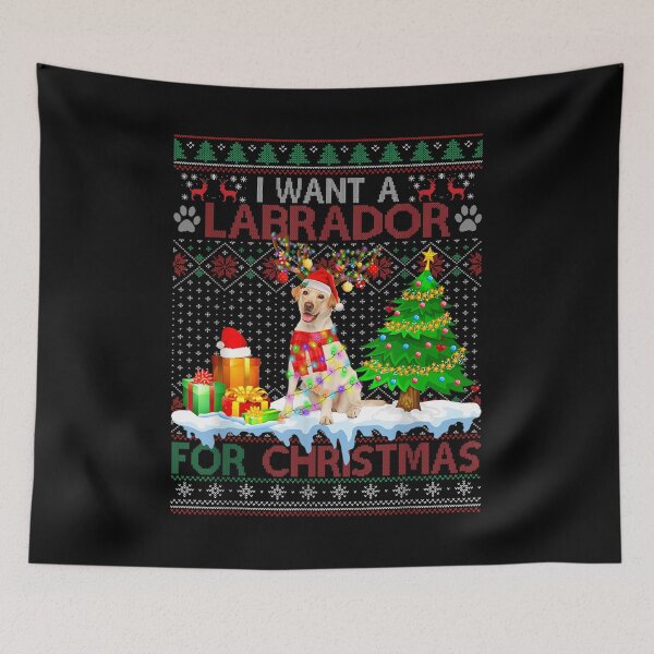 Item preview, I Want A Labrador For Christmas Funny Dog Xmas Ugly Sweater  designed and sold by amyadt77.