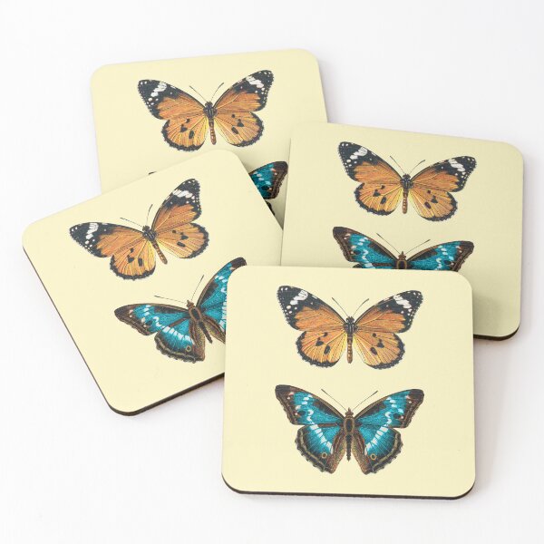 Item preview, Orange and blue butterfly chart (light yellow) designed and sold by Madame Memento.