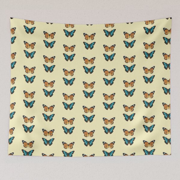 Item preview, Orange and blue butterfly chart (light yellow) designed and sold by Madame Memento.