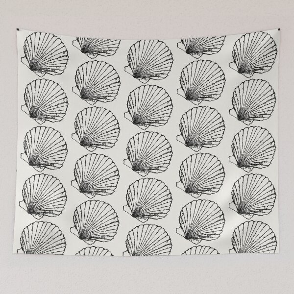Item preview, Machine Embroidery, Beautiful Monochrome Embroidered Shell, 4, Stitch crafting, unique embroidered art designed and sold by RudolphBarnard.