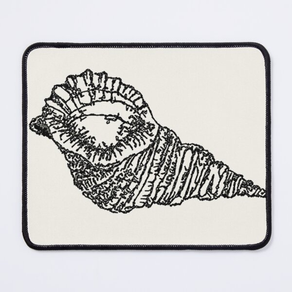 Item preview, Machine Embroidery, Beautiful Monochrome Embroidered Shell, 5, Stitch crafting, unique embroidered art designed and sold by RudolphBarnard.