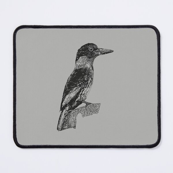 Item preview, Machine embroidery, Beautifully Embroidered Monochrome Bird, Stitch crafting, unique embroidered art designed and sold by RudolphBarnard.