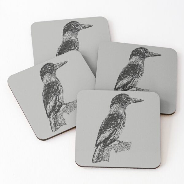 Item preview, Machine embroidery, Beautifully Embroidered Monochrome Bird, Stitch crafting, unique embroidered art designed and sold by RudolphBarnard.