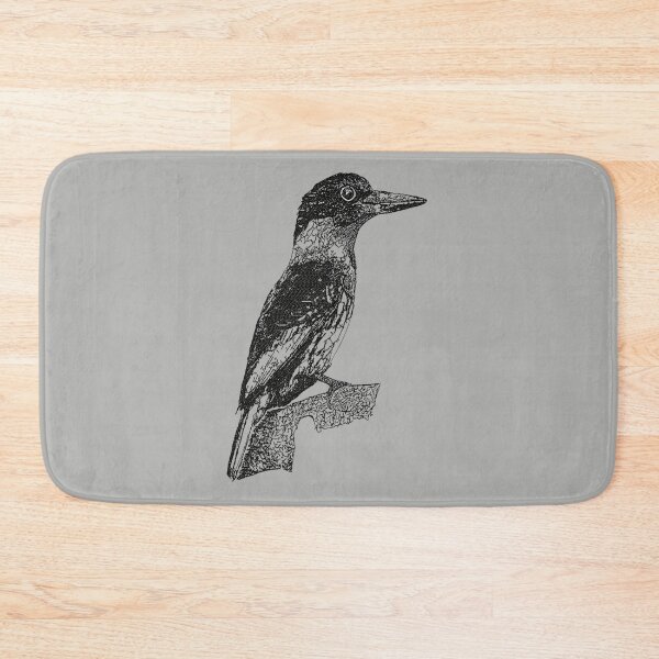 Item preview, Machine embroidery, Beautifully Embroidered Monochrome Bird, Stitch crafting, unique embroidered art designed and sold by RudolphBarnard.