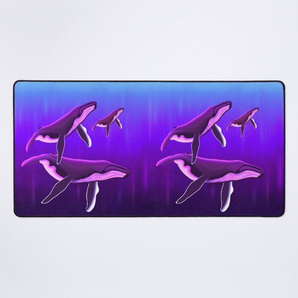 Item preview, Humpback Whales in a shimmering purple ocean designed and sold by Only1helen.