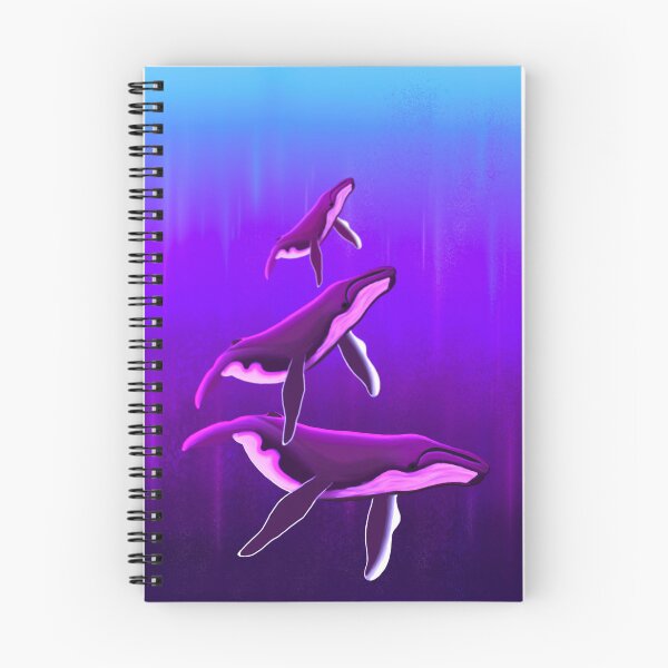 Item preview, Humpback Whales in a shimmering purple ocean designed and sold by Only1helen.