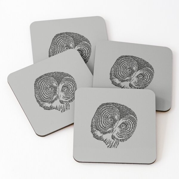 Item preview, Machine embroidery, Beautifully Embroidered Monochrome Owl, Stitch crafting, unique embroidered art designed and sold by RudolphBarnard.