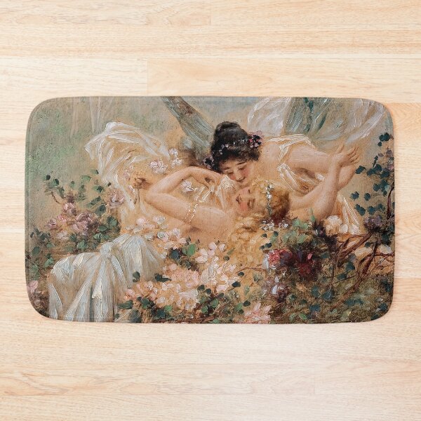 Item preview, Two Fairies Embracing in a Landscape with a Swan by Hans Zatzka designed and sold by AestheticsXarts.
