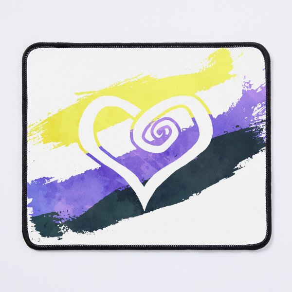 Item preview, Nonbinary heart - Watercolor flag - LGBTQ love designed and sold by PraetorianX.
