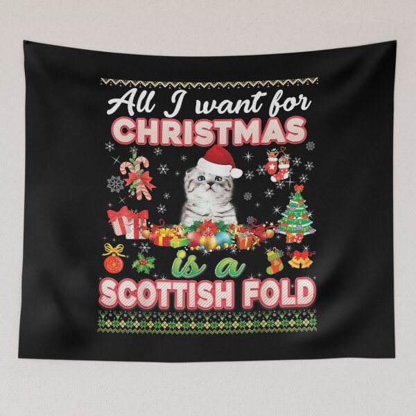 Item preview, All I Want For Christmas Is A Scottish Fold Cat Sweater Ugly  designed and sold by amyadt77.