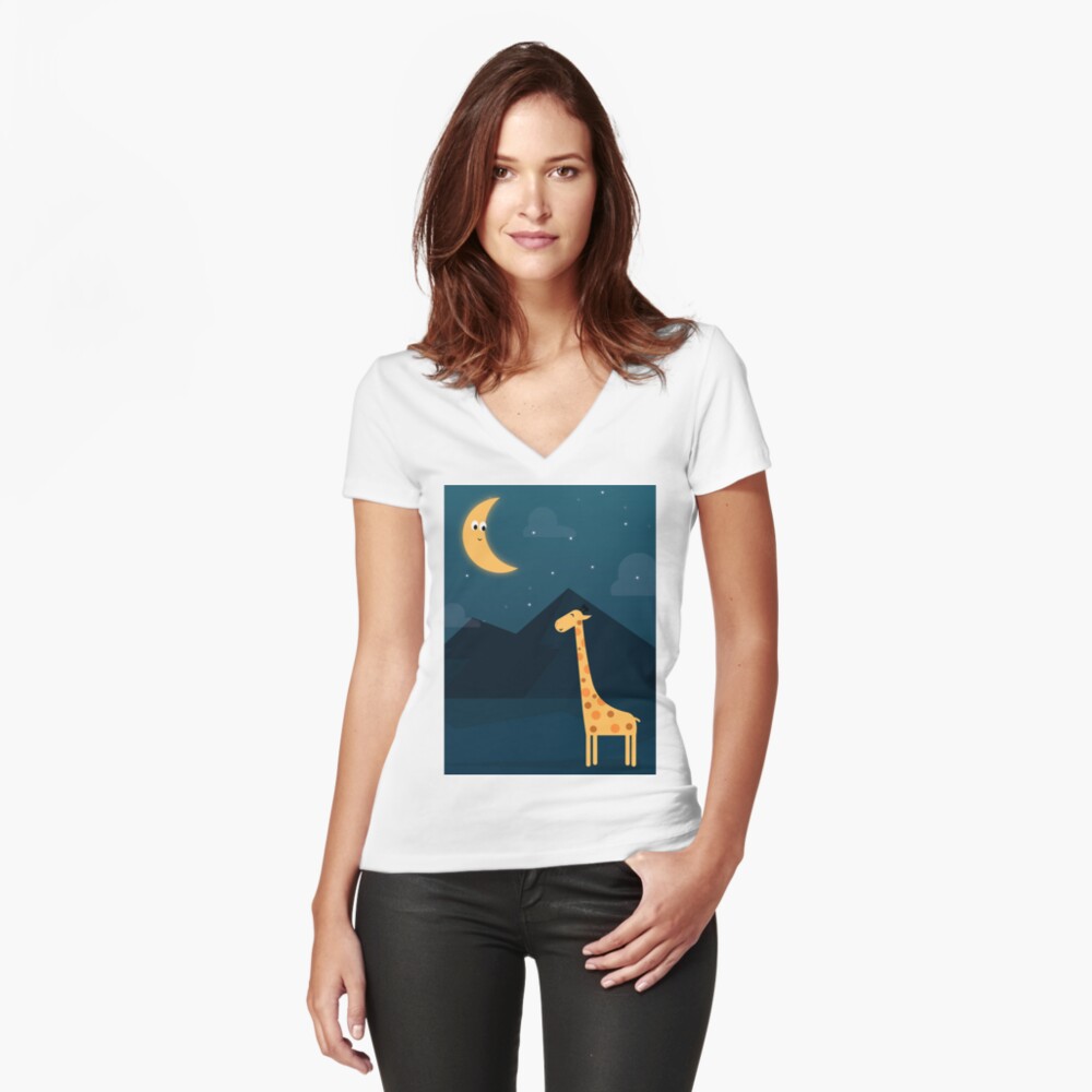 Item preview, Fitted V-Neck T-Shirt designed and sold by cartoonbeing.