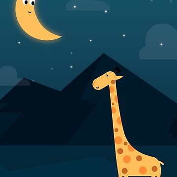 Artwork thumbnail, The Giraffe and the Moon by cartoonbeing