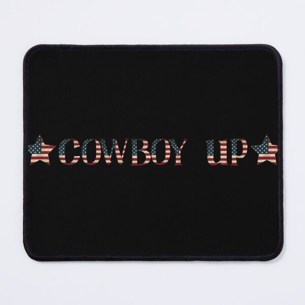 Item preview, Cowboy Up In Red White & Blue Lettering designed and sold by DaydreamerDzine.