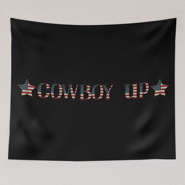 Item preview, Cowboy Up In Red White & Blue Lettering designed and sold by DaydreamerDzine.