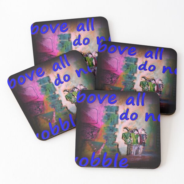Item preview, Above all do not wobble, inscriptions, letters abcdef, sentences, three girls designed and sold by NessArtByEwa.