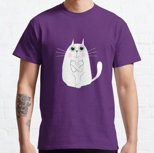 cat holding up middle finger shirt