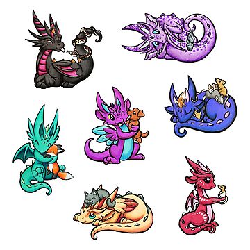 Imagen de la obra Dragones con mascotas de Dragons and Beasties