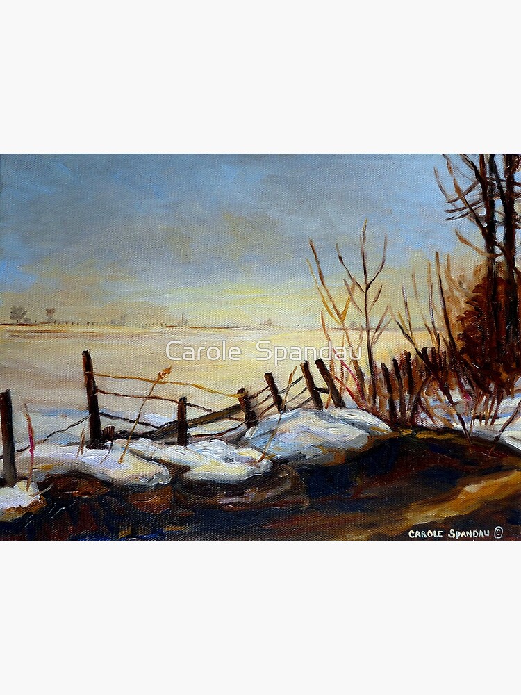 Canadian Landscape Art And Canadian Landscape Painting Frozen Lake In Quebec By Carole Spandau Greeting Card By Carolespandau Redbubble