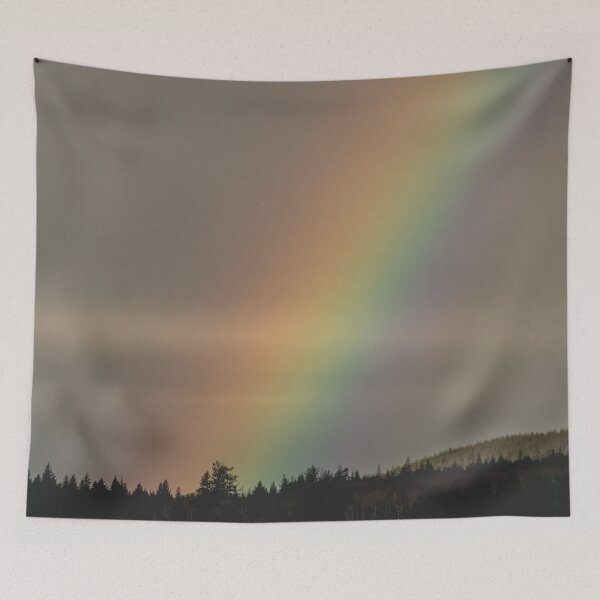 Item preview, Rainbow in the Sky over forest in Pacific Northwest - nature color trees love oregon adventure sky designed and sold by travel101.