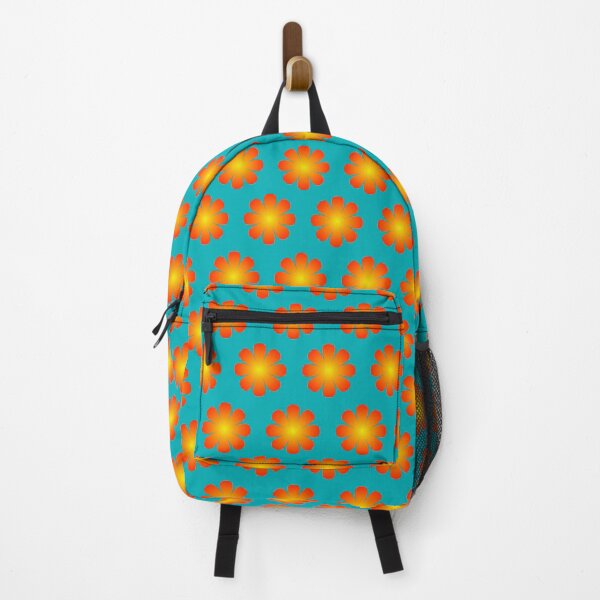 Item preview, Flower Pattern, Retro Vintage, Blue Red Orange and Yellow designed and sold by ACC .