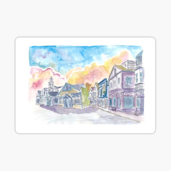 Colorful Main Street Scene With Historic Houses In Provincetown   St,small,507x507 Pad,600x600,f8f8f8 