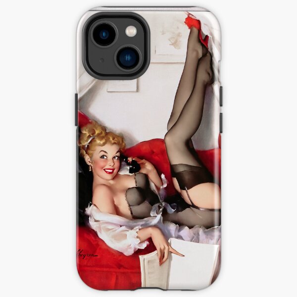 Chat Time by Gil Elvgren Remastered Retro Art Xzendor7 Reproductions iPhone Tough Case