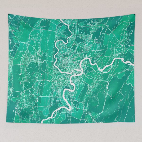 Item preview, Chongqing City Map of China - Watercolor designed and sold by deMAP.