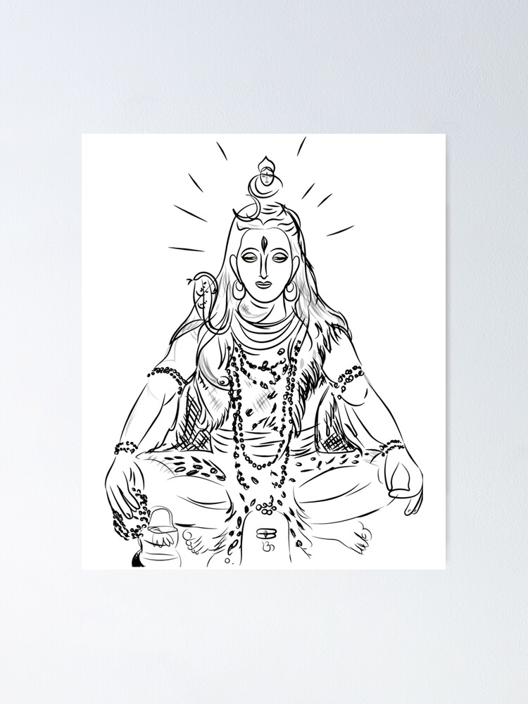 Image of Drawing Or Sketch Of Lord Shiva And Parvati Editable Outline  Illustration-JW624470-Picxy