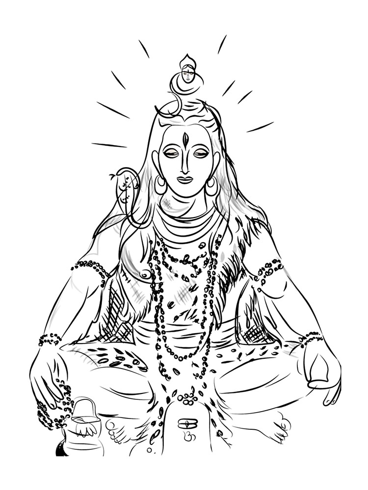Buy Hindu God Shiva Drawing 2398 Poster Online at Best Prices by Top World  Artist.