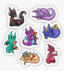Pegatina Dragones con mascotas